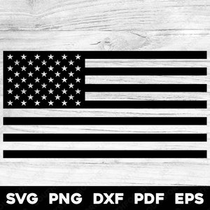 Amerikanische Flagge Schwarz Transparent 2 | svg png dxf eps pdf | Layered by Color Vektorgrafik Design Cut Print Dye Sub-Laser Digital Files