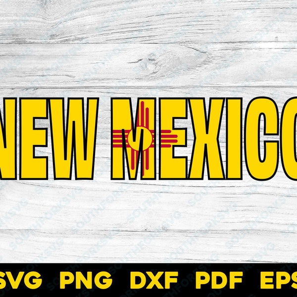New Mexico State Flag Name Design | svg png dxf eps pdf | vector graphic design cut print dye sub cnc laser engrave digital files