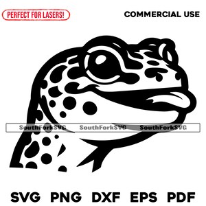 May include: Black and white line art illustration of a gecko with a spotted pattern. The gecko is looking to the right and has its mouth open.