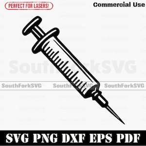 Syringe Needle svg png dxf pdf eps | Cut Print Laser Digital File | Instant Download Commercial Use