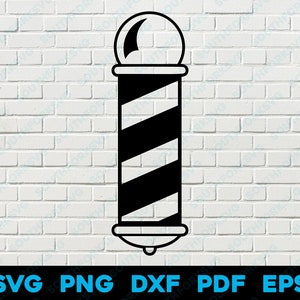 Barber Pole Hairdresser Salon svg png dxf eps pdf Vector Graphic Design Cut File Clip Art Icon Beauty Hair scissors comb commercial use
