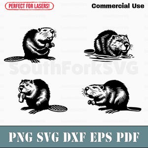 Beaver Design Bundle svg png dxf eps pdf | vector graphic design cut print dye sub laser engrave cnc digital files commercial use