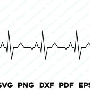 Dreifacher Herzschlag-EKG EKG | svg png dxf eps pdf | design cut print laser graviert Dateien | sofortiger digitaler Download kommerzielle Nutzung