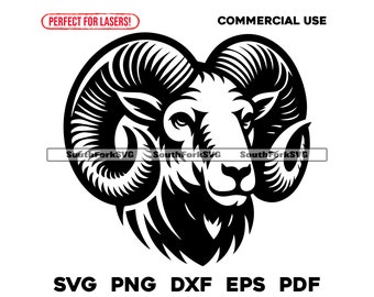 Aries Ram's Head Design | svg png dxf pdf eps | vector graphic design cut print dye sub laser engrave digital files commercial use