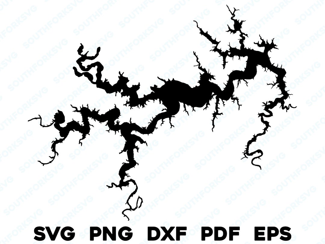 Mark Twain Lake Missouri Map Shape Silhouette