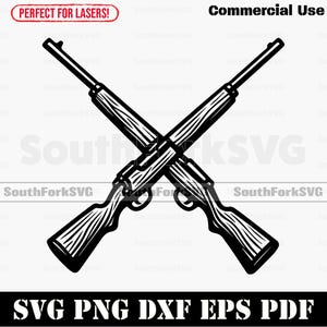Crossed Rifles svg png dxf pdf eps | Cut Print Laser Digital File | Instant Download Commercial Use