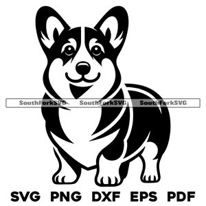 Corgis Hund Stehend Design 1 | svg png dxf eps pdf | Vektorgrafik Datei Laser Clip Art schneiden | sofortiger digitaler Download kommerzielle Nutzung