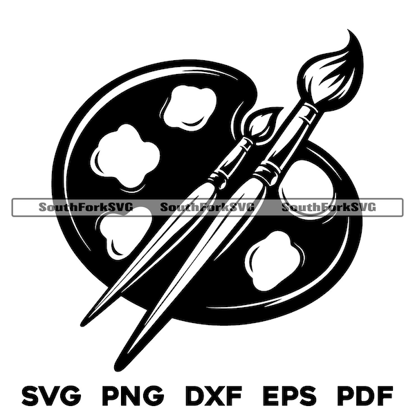 Artist's Palette, Paint Palette | svg png dxf eps pdf | vector graphic cut file laser clip art | instant digital download commercial use