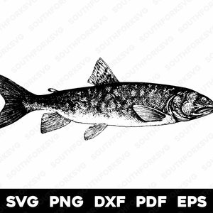Vintage Distressed Lake Trout Design | svg png dxf eps pdf | vector graphic design cut print dye sub laser engrave cnc digital files