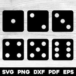 Dobbelstenen set 1 omgekeerd | svg png dxf eps pdf | vector grafisch ontwerp gesneden print dye sub laser graveren digitale bestanden commercieel gebruik