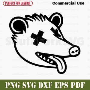 Desenho animado de gambá morto svg png dxf eps pdf | design de gráficos vetoriais corte impressão sublimação de tinta gravação a laser arquivos digitais uso comercial