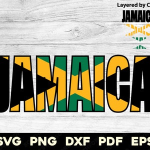 Jamaica Jamaican Flag Name Design | svg png dxf eps pdf | vector graphic design cut print dye sub cnc laser engrave digital files