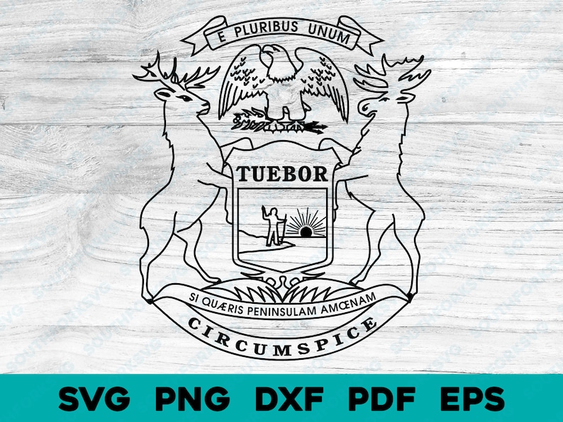Michigan State Flag Crest Svg Png Dxf Pdf Eps Transparent Vector ...