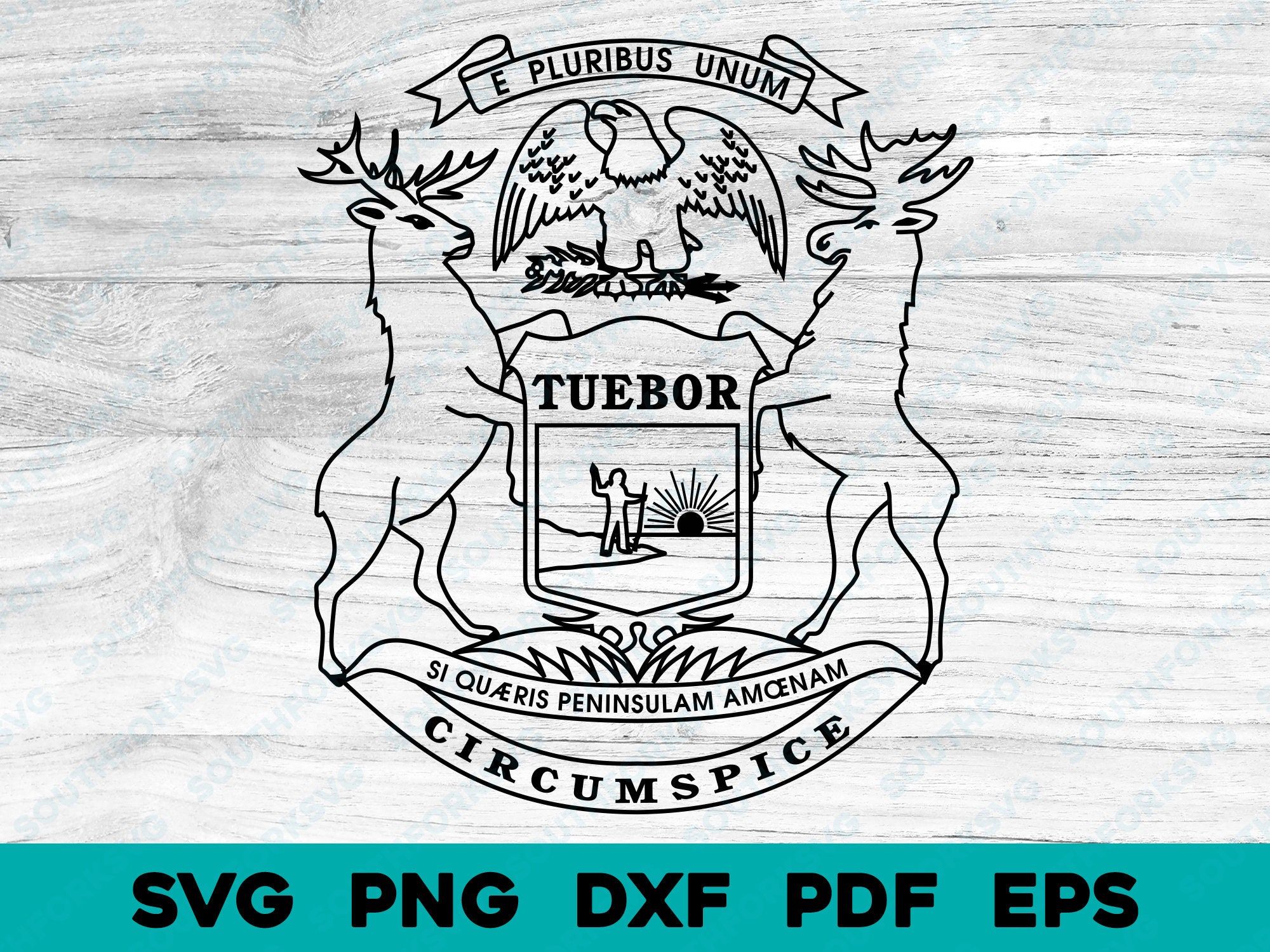 ミシガン州旗紋章 svg png dxf pdf eps 透明ベクターグラフィック