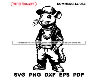 Gangster Mouse Rat svg png dxf eps pdf | laser cut print engrave dye sub vector graphic design | digital download commercial use