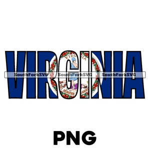 Virginia State Flag Name Design | PNG ONLY | graphic design print dye sublimation | instant digital download commercial use