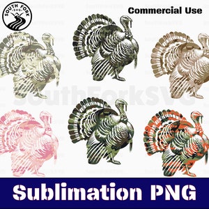 Wild Turkey Camo Pattern Sublimation PNG Bundle Transparent High Res for Print Dye Sub etc | instant download commercial use commercial use