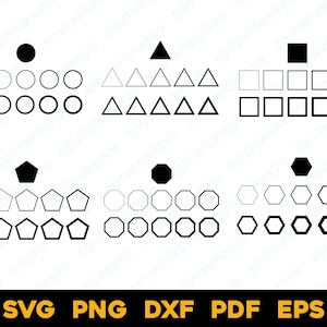 Polygon Line Stroke Crafting Bundle | svg png dxf eps pdf | vector graphic design cut print laser engrave files | download commercial use