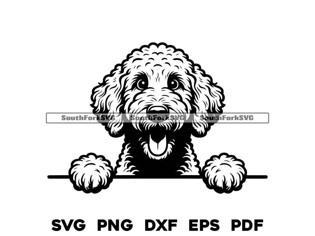 Peeking Goldendoodle Dog Svg Png Dxf Eps Pdf | Vector Graphic Cut File ...