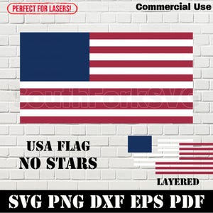 Amerikaanse vlag GEEN STERREN svg png dxf eps pdf | Layered by Color vector grafisch ontwerp gesneden print kleurstof sub-laser digitale bestanden