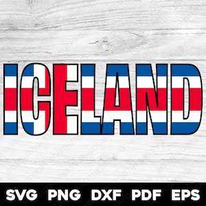 Ontwerp vlag IJsland IJslandse vlag | svg png dxf eps pdf | vector grafisch ontwerp gesneden print dye sub laser graveren digitale bestanden