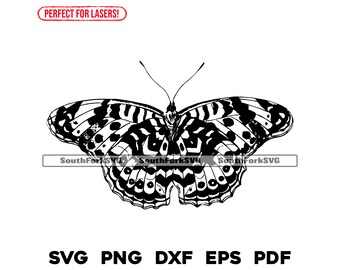 Butterfly Design | svg png dxf eps pdf | vector graphic cut file laser engrave clip art | instant digital download commercial use
