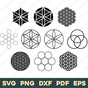 Heilige Geometrie Bundle 1 | svg png dxf eps pdf | Grafikdesign cut print laser graviert Dateien | sofortiger digitaler Download kommerzielle Nutzung