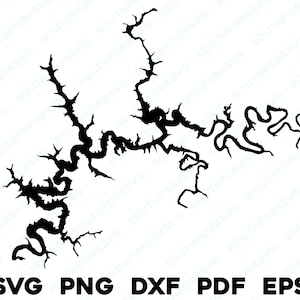 Nolin Lake Kentucky Mapa Forma Silueta svg png dxf pdf eps vector diseño gráfico corte grabado archivo láser imagen barco lago