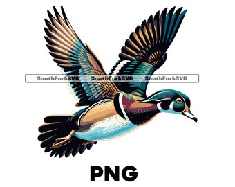 Vector Color Wood Duck PNG | vector graphic design print dye sublimation instant download commercial use