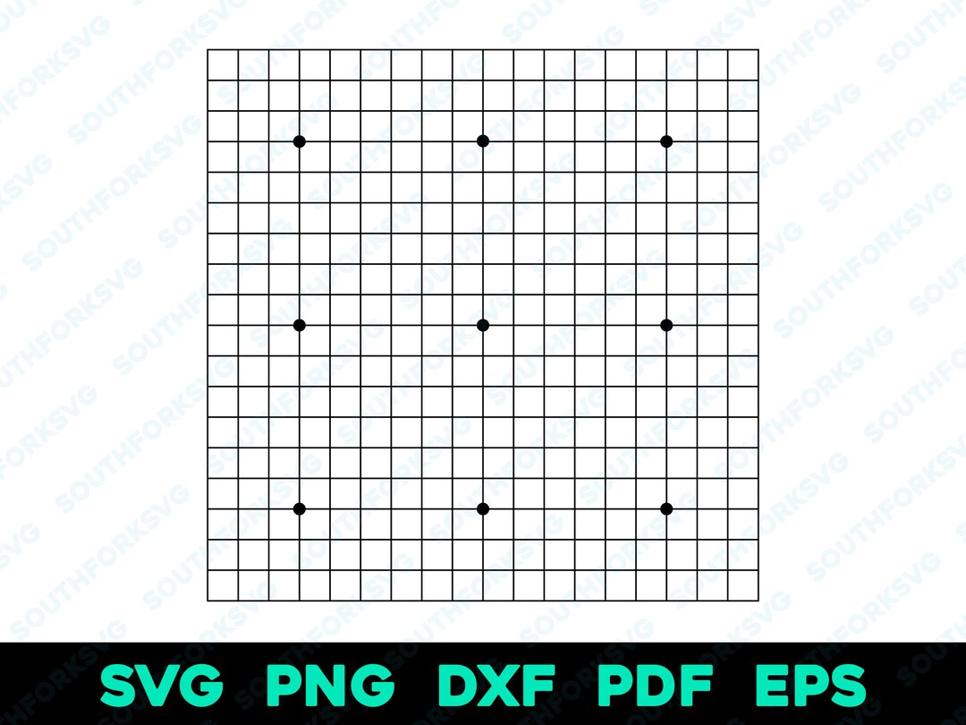 Go Game Board Svg Png Dxf Eps Pdf Graphic Design Cut File Laser Engrave