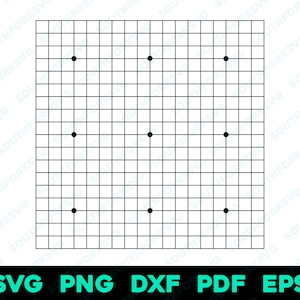 Go-spelbord svg png dxf eps pdf grafisch ontwerp knippen bestand lasergraveren print bordspel schaken dammen backgammon mandala kaarten go fish