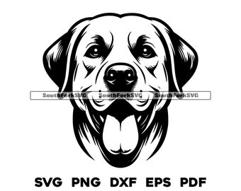 Labrador Retriever Dog Head Design | svg png dxf eps pdf | vector graphic cut file laser clip art | instant digital download commercial use
