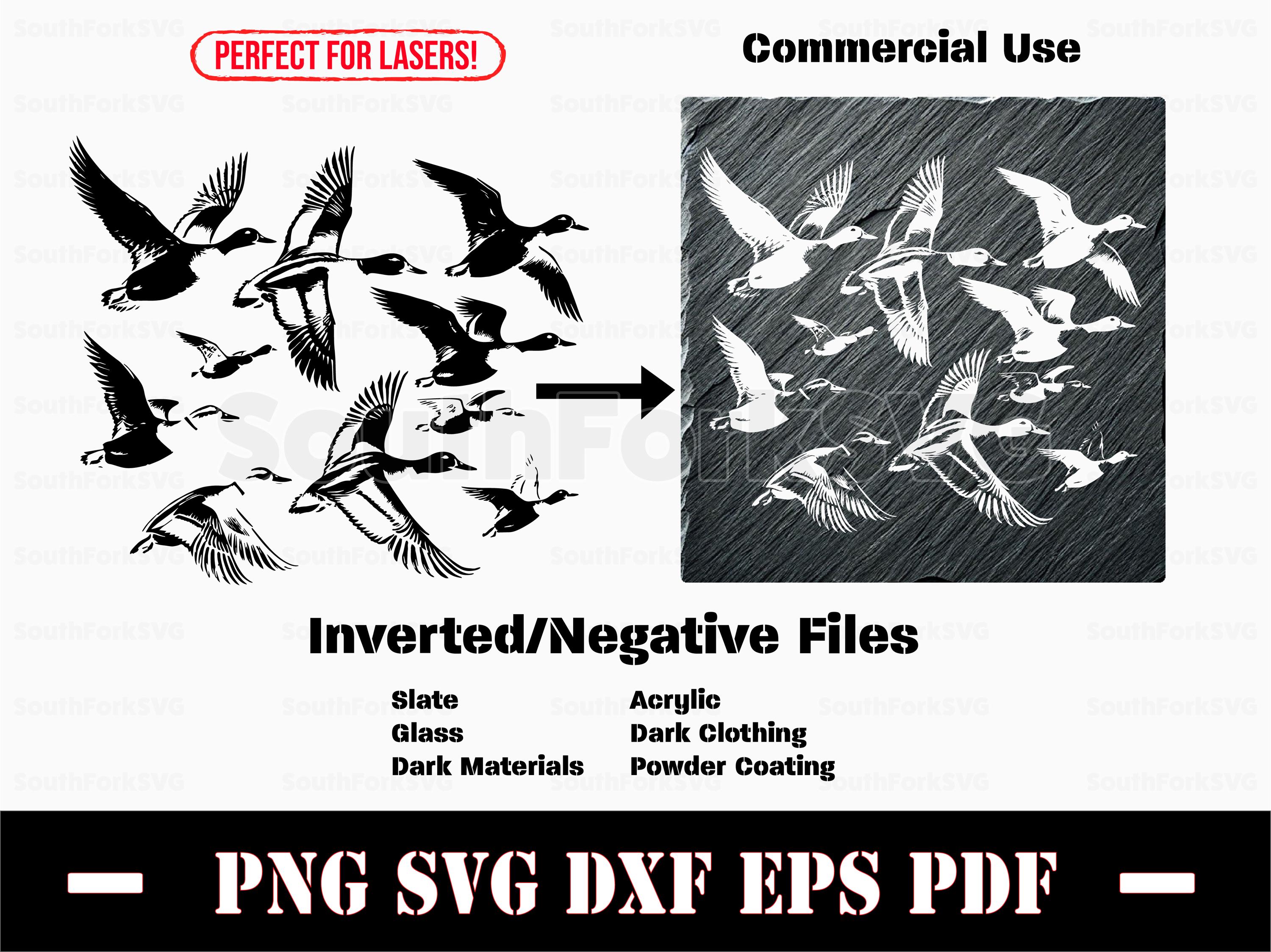 Inverted Mallard Ducks Flying Svg Png Dxf Eps Pdf Vector Graphic Cut ...