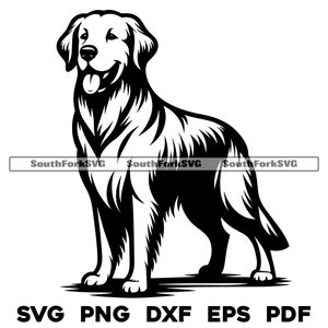 Golden Retriever stehen Design | svg png dxf eps pdf | Vektorgrafik Datei Laser Clip Art schneiden | sofortiger digitaler Download kommerzielle Nutzung