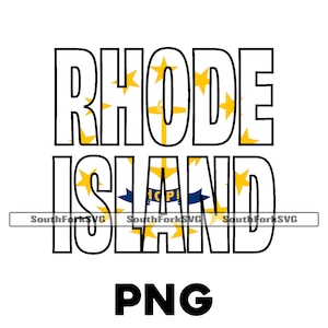 Design nom du drapeau de l'état Rhode Island | PNG UNIQUEMENT | impression graphique sublimation | Téléchargement numérique instantané, utilisation commerciale