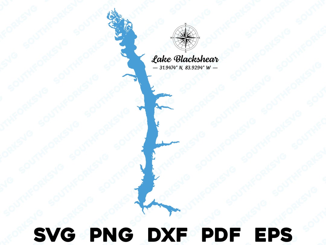 Lake Blackshear Georgia Map Shape Outline