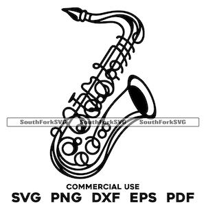 Saxophon Minimal Line Art Design svg png dxf eps pdf | Vektorgrafik Design Cut Print Dye sub Laser gravieren Digitale Dateien Kommerzielle Nutzung