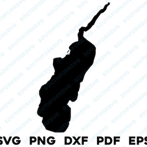 Saratoga Lake New York Map Form Silhouette svg png dxf pdf eps Vektorgrafik Umriss geschnitten Dye-Sub Gravur Laser-Datei Bild
