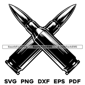 ライフルの弾丸とケースの設計ファイル svg png dxf pdf eps | 透明なベクターグラフィックカット印刷ダイサブレーザーデジタルファイル商用利用