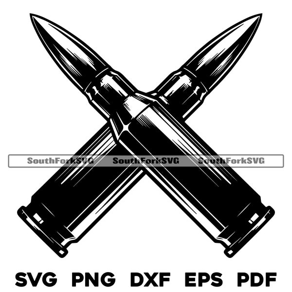 Rifle Bullet & Casing Design Files svg png dxf pdf eps | transparent vector graphic cut print dye sub laser digital files commercial use