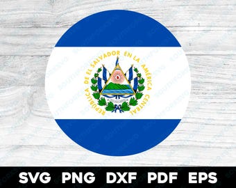 Diseño del Círculo de Bandera de El Salvador / svg png dxf pdf eps / diseño gráfico vectorial corte impresión tinte sub clip art imagen archivos digitales Centroamérica