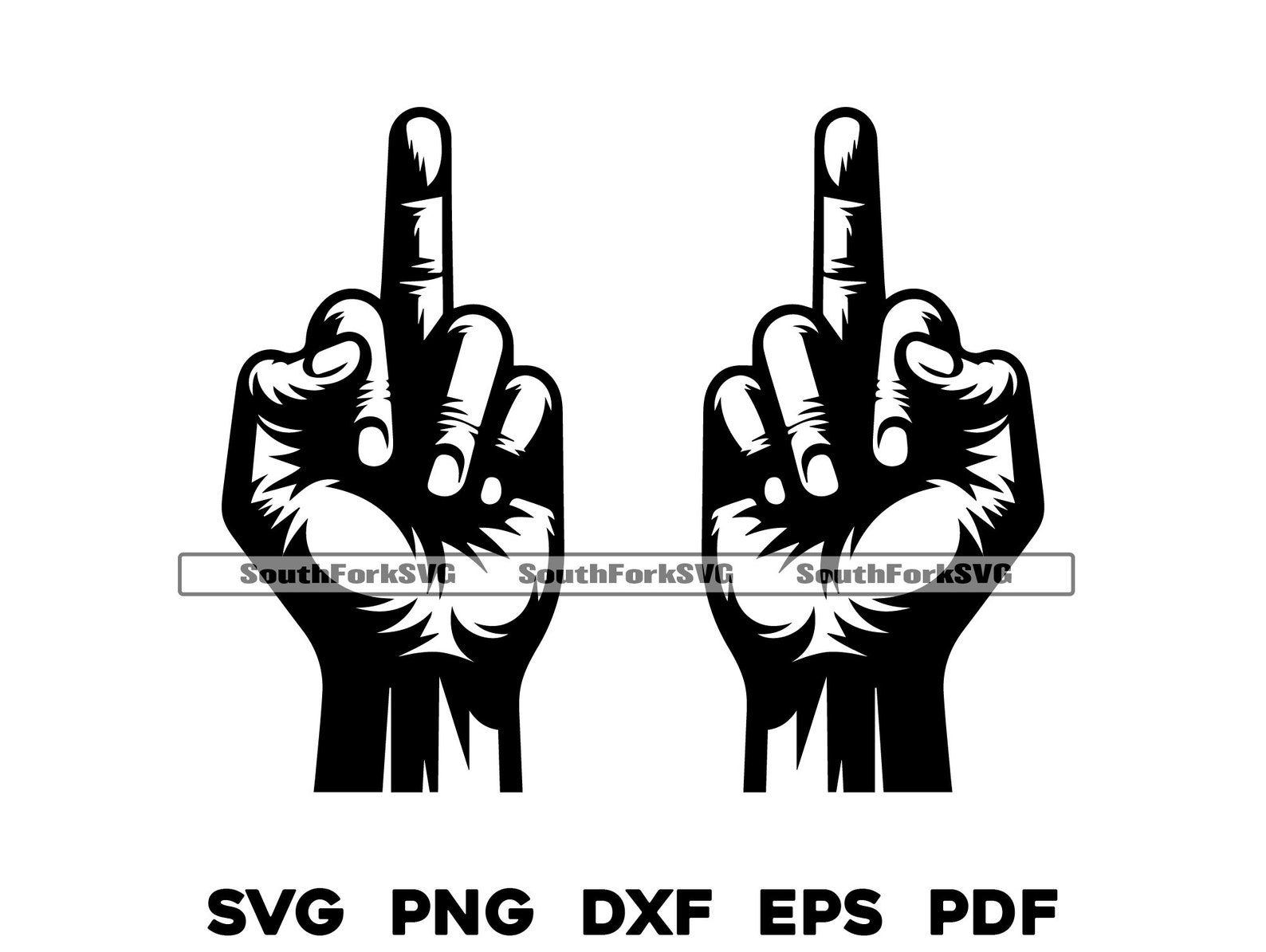 Middle Finger Dxf File Middle Fingers Pair Both Hands Svg Png Dxf Eps Pdf | Vector Graphic Cut ...