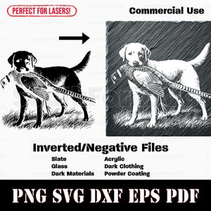 Omgekeerde labrador retriever fazant svg png dxf eps pdf | vector gesneden print laser graveren etsen instant download commercieel gebruik