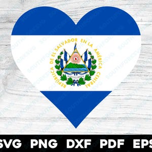 Projekt serca flagi Salwadoru | svg png dxf pdf eps | projekt grafiki wektorowej cięcie druk barwnik sub klip sztuki obrazy pliki cyfrowe Ameryka Środkowa