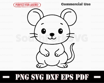 Cute Baby Mouse svg png dxf eps pdf | vector graphic design cut print dye sub laser engrave files stencil commercial use instant download