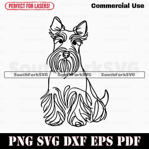 Scottish Terrier Dog Minimal Line Art svg png dxf eps pdf | arquivo de corte de gráfico vetorial a laser clip art | download digital instantâneo uso comercial