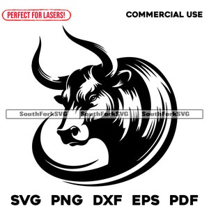 Bull Taurus Design svg png dxf eps pdf | vector design cut print dye sub laser engrave digital files | Instant Download Commercial Use