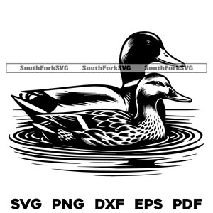 Stockente Enten männlich weiblich Paar svg png dxf eps pdf | Vektorgrafik Design Cut Print Dye sub Laser gravieren Cnc digitale Dateien Kommerzielle Nutzung