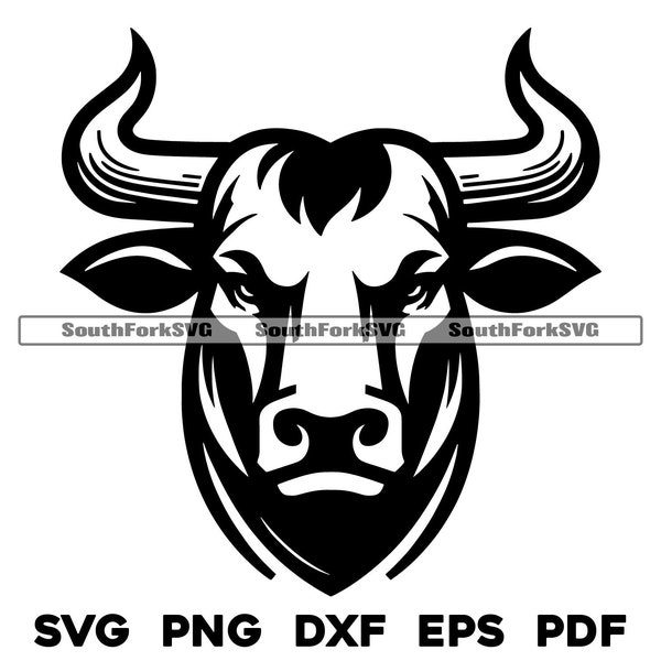 Taurus Bull's Head Design | svg png dxf pdf eps | vector graphic design cut print dye sub laser engrave digital files commerial use