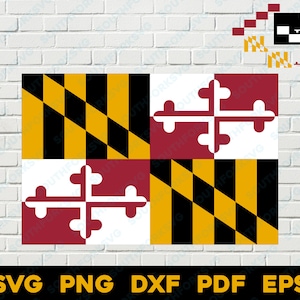 Maryland State Flag svg png dxf vector graphic design digital file U.S. 50 State Flags USA America United States Flags